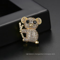 Cute Koala Lovely Cubic Zirconia Brass Brooch